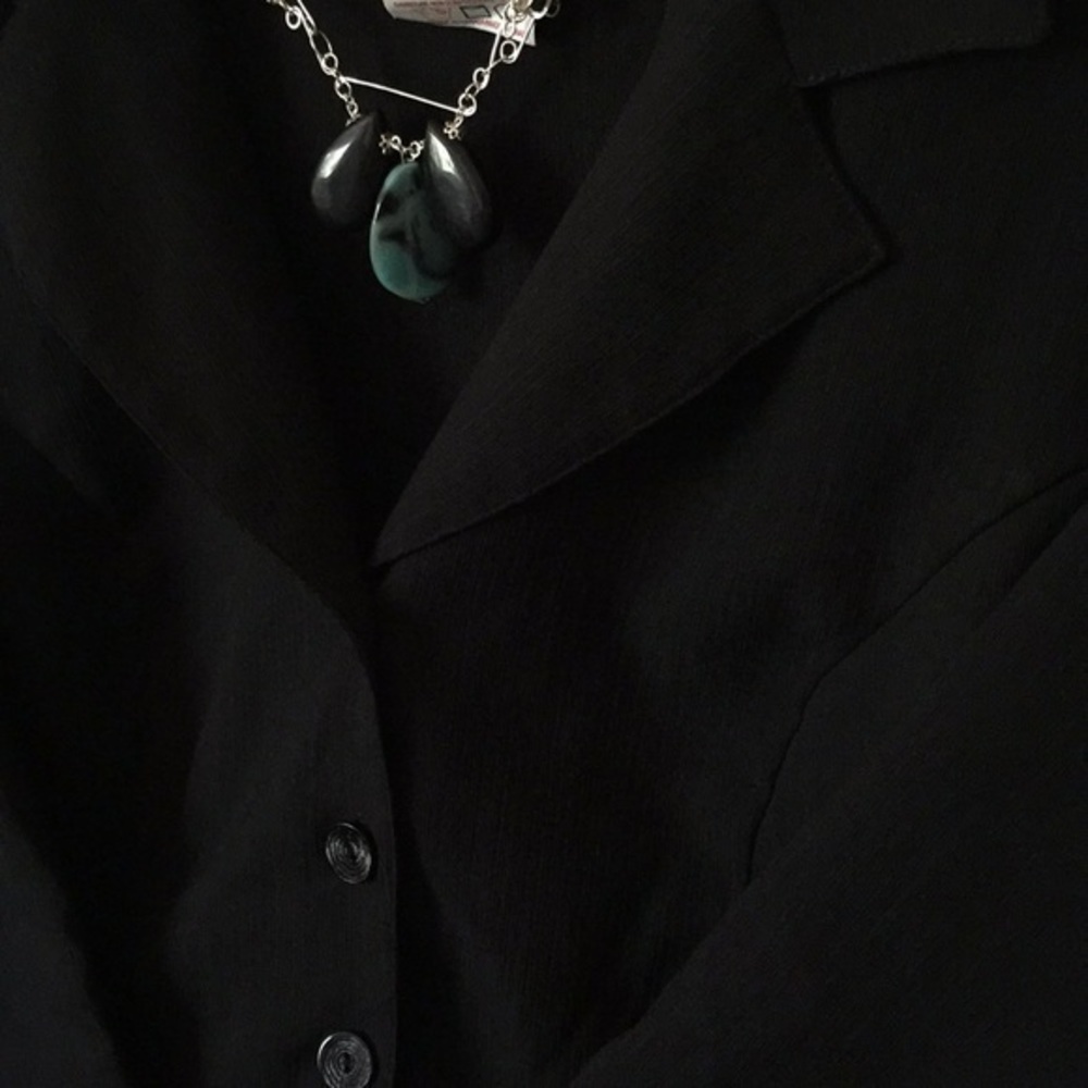 $15 SALE Lightweight 3/4 Sleeve Vintage Blazer Classic Black BROWNSTONE NY - Picture 3 of 5